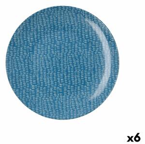 Plochá Mísa Ariane Ripple Modrý Keramický 25 cm (6 kusů)