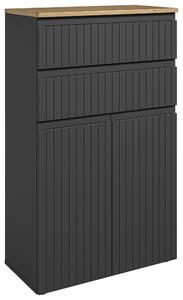 MIDI SKŘÍŇKA, černá, barvy dubu, 60/100/31 cm MID.YOU - Koupelnové série, Online Only