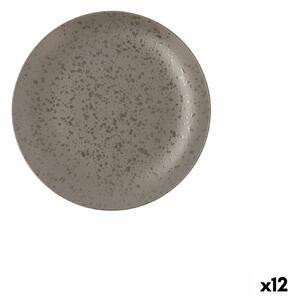 Plochá Mísa Ariane Oxide Šedý Keramický Ø 21 cm (12 kusů)