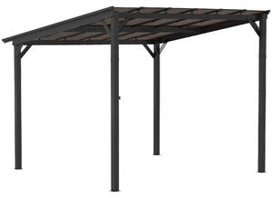 OUTSUNNY Kovová pergola s polykarbonátovou střechou 306 x 258 x 294 cm tmavě šedá