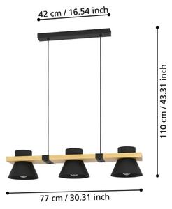 Eglo 43956 - Lustr na lanku MACCLES 3xE27/15W/230V