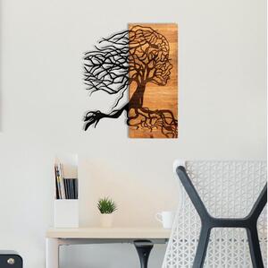 Nástěnná dekorace 47x58 cm strom života dřevo/kov