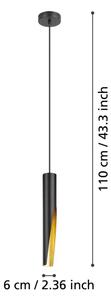 Eglo 900872 - LED Lustr na lanku BARBOTTO 1xGU10/4,5W/230V černá/zlatá