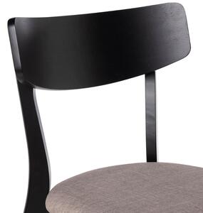 Černá dřevěná jídelní židle Somcasa Keira s hnědým sedákem