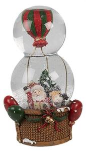Vánoční sněhová koule / sněžítko ve tvaru balonu se Santa Clausem – 12x10x21 cm