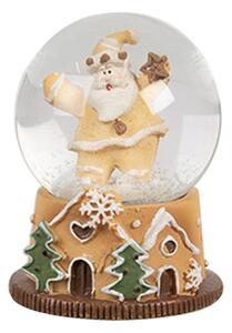 Malá vánoční sněhová koule / sněžítko s perníkovým Santa Clausem – 5x6 cm