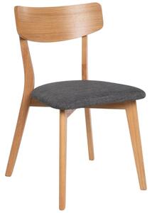 Dřevěná jídelní židle Somcasa Keira s šedým sedákem