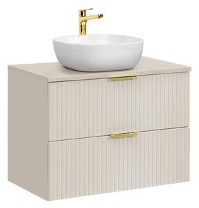Comad Závěsná skříňka Adele Cashmere Smile s deskou a umyvadlem 80 cm kašmír