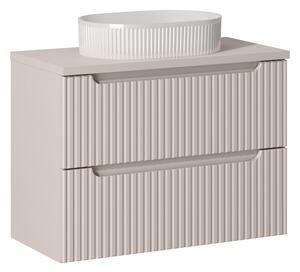 Comad Závěsná skříňka Nova Cashmere Beyond II s deskou a umyvadlem 80 cm kašmírová
