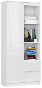 Ak furniture Skříň Rexa 80 cm bílá lesk