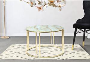 Bílo-zlatý konferenční stolek Mauro Ferretti Sepa, ø 75 cm