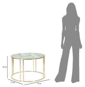Bílo-zlatý konferenční stolek Mauro Ferretti Sepa, ø 75 cm