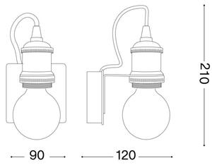 Ideal Lux - Nástěnná lampa FRIDA 1xE27/60W/230V měď