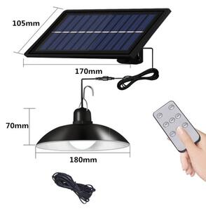 LED Stmívatelný solární lustr na lanku LED/1,8W/3,7V IP44 6500K 1600 mAh + DO