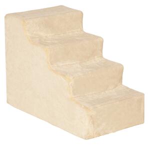 PAWHUT Schody pro psy s kobercem 60 x 44 x 35 cm béžová