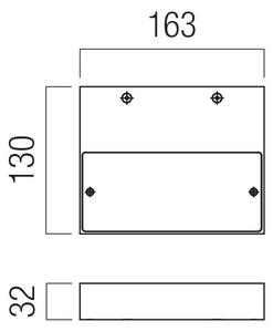 Redo Nástěnné LED svítidlo APEX, 18W, š. 163 mm Barva: Bílá