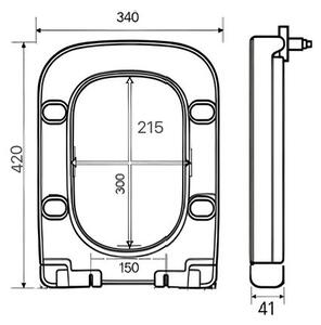 Kielle WC sedátko, Softclose, EasyLock, Slim, matná černá 30401044
