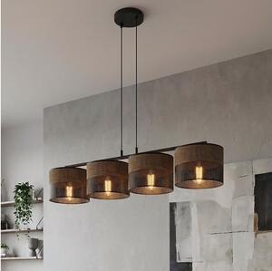 Lustr na lanku KARBON 4xE27/15W/230V černá/hnědá