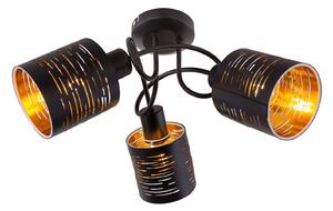 GLOBO Moderní přisazený lustr TUNNO, 3xE14, 15W, 40cm, černozlatý 15342-3D