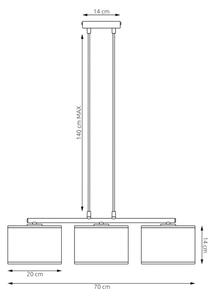 Lustr na lanku KARBON 3xE27/15W/230V černá/hnědá