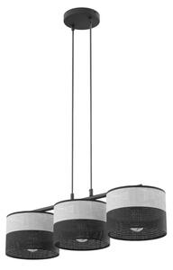 Lustr na lanku KARBON 3xE27/15W/230V černá/šedá