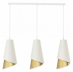 Lustr na lanku MODA 3xE27/15W/230V bílá/zlatá