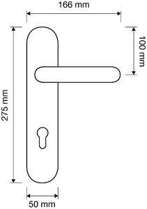 Dveřní kování MP LI - ROSE (OGA - Antik šedá), klika-klika, Otvor pro obyčejný klíč BB, MP OGA - Antik šedá, 90 mm