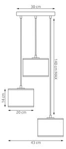Lustr na lanku KARBON 3xE27/15W/230V černá/šedá