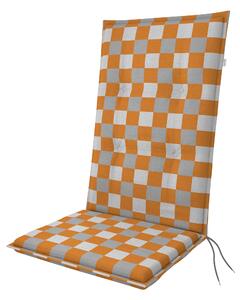 Doppler LIVING 4902 oranžová tmavá/šedá, vysoký polstr na křesla a židle, 48x119x6 cm