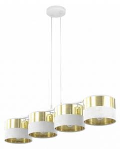 Lustr na lanku LUX 4xE27/15W/230V bílá/zlatá