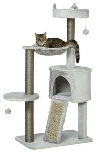 PAWHUT Kočičí strom škrabadlo dva sloupky 113 cm šedá barva
