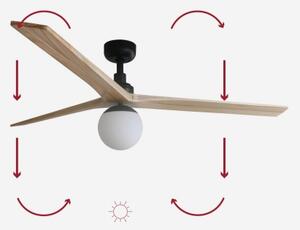 FARO 34282-11L - Stropní ventilátor KLIM L 1xE27/15W/230V borovice/černá + DO