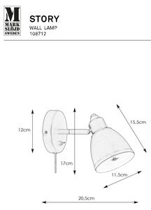 Markslöjd 108712 - Nástěnná lampa STORY 1xE14/40W/230V černá
