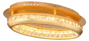 GLOBO Stropní LED designové přisazené osvětlení HOMMI, 18W, denní bílá, kulaté, zlaté 67096-18G