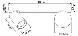 Brilagi - Bodové svítidlo SELE BALL 1xGU10/30W/230V + 1xG9/10W černá