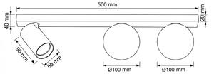 Brilagi - Bodové svítidlo SELE BALL 1xGU10/30W/230V + 2xG9/10W černá