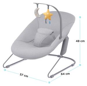 KINDERKRAFT - Dětské lehátko CALMEE šedá