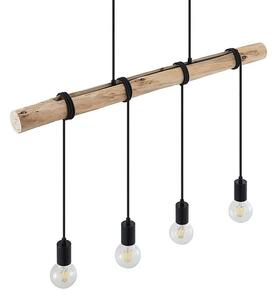 Lindby - Ferris 4 Závěsné Světlo Wood/Black