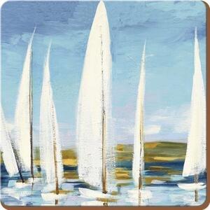 Creative Tops korkové podložky pod hrníčky Sailing Boats 10,5x10,5cm