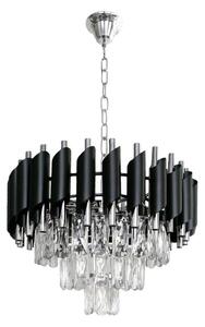 Lustr na řetězu CRISTAL 5xE14/10W/230V černá/matný chrom
