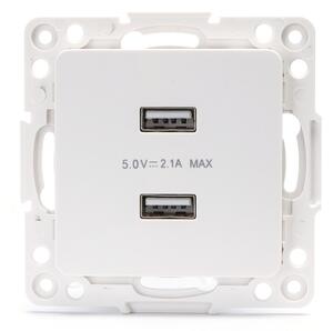 Aigostar - USB napájecí zásuvka bez rámečku 2x USB-A bílá