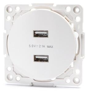 Aigostar - USB napájecí zásuvka bez rámečku 2x USB-A bílá