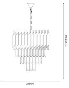 Lustr na řetězu CRISTAL 5xE14/10W/230V černá/matný chrom