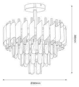 Přisazený lustr CRISTAL 5xE14/10W/230V černá/zlatá