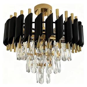 Přisazený lustr CRISTAL 5xE14/10W/230V černá/zlatá