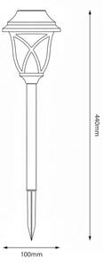 LED Solární lampa LAWN LED/1,2V 100 mAh 3000K 44 cm IP44 černá