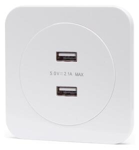 Aigostar - USB napájecí zásuvka s rámečkem 2x USB-A bílá