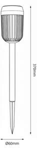 LED Solární lampa FLAME LED/1,2V 100 mAh 1800K 37 cm IP44 černá
