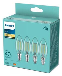 SADA 4x LED Žárovka VINTAGE Philips B35 14/4,3W/230V 2700K