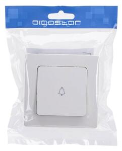 Aigostar - Jednoduchý vypínač s rámečkem zvonkový bílá